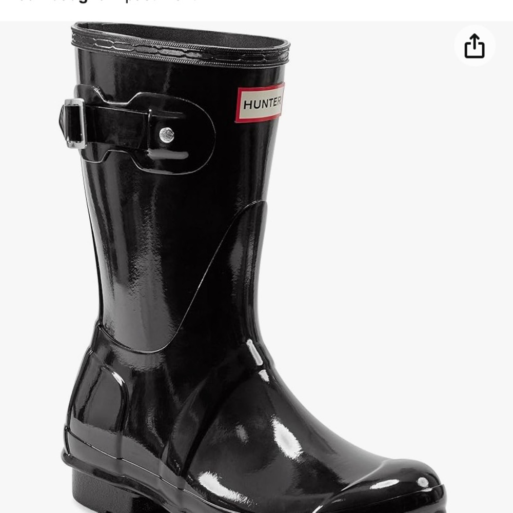 Hunter Black Rain Boots Short Gloss 38